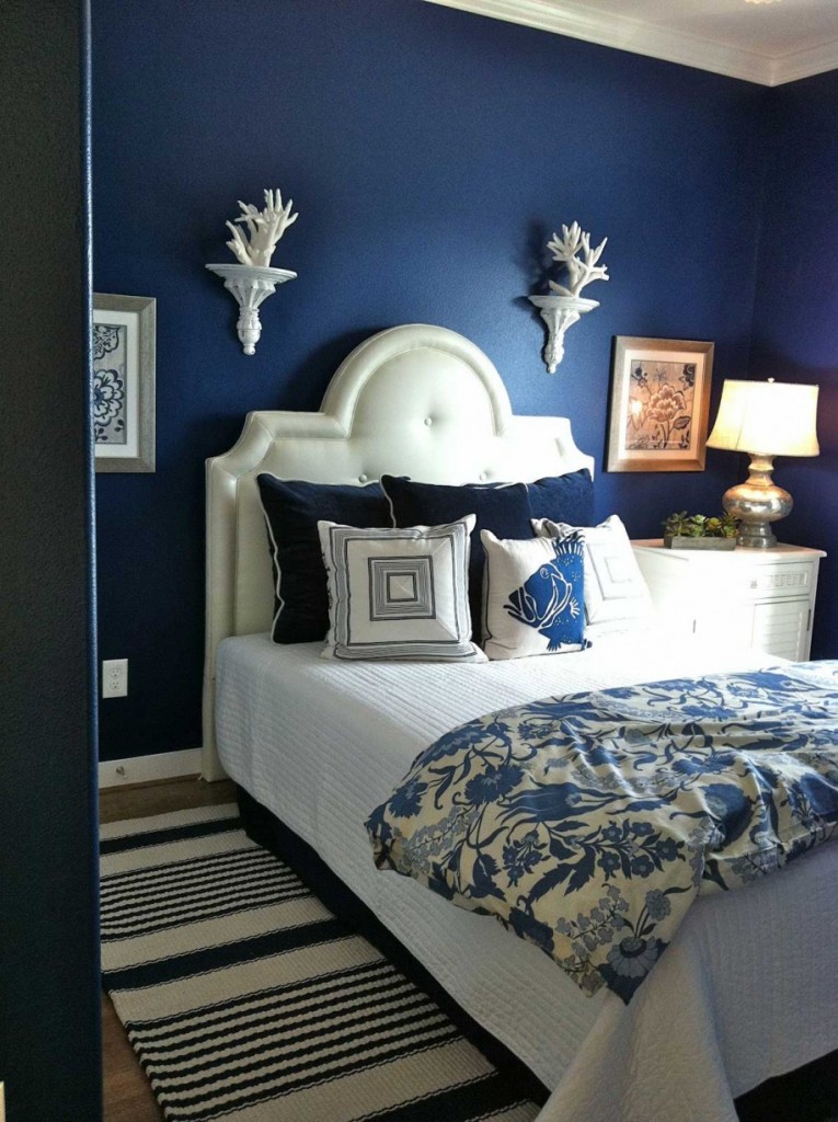 bedroom-delightful-blue-boy-bedroom-idea-using-navy-blue-paint-color-for-kid-bedroom-along-with-curve-white-leather-headboard-and-blue-stripe-rug-in-bedroom-fetching-paint-color-ideas-for-kid-bedroom