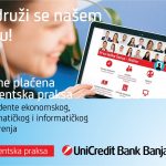“Prva velika šansa” – prva online plaćena studentska praksa u UniCredit Bank a.d. Banja Luka
